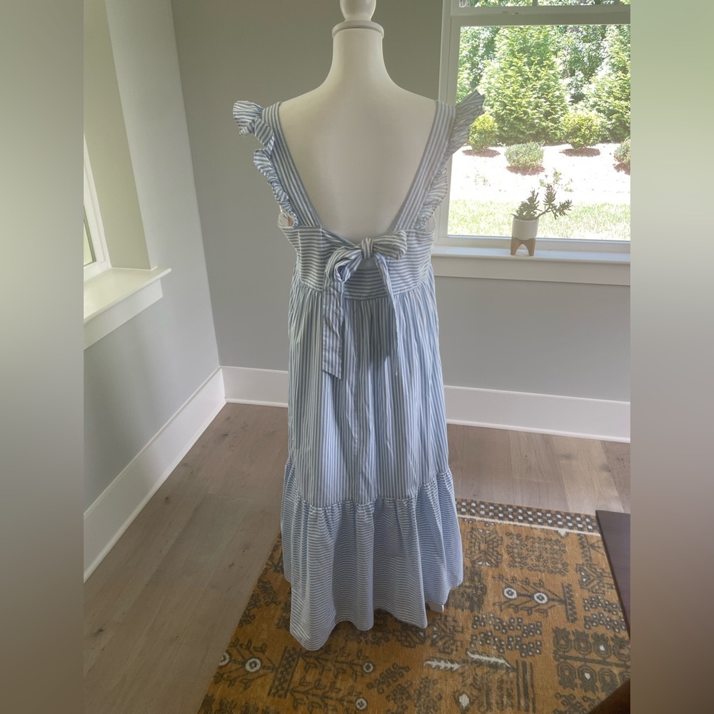 Gal Meets Glam Jasmine Stripe Square Neck Maxi Sundress Sz 14 - Picture 6 of 9